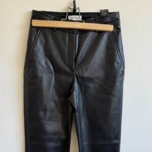 Babaton by Aritzia Faux Leather Pants | Straight Leg | Black | Size 2